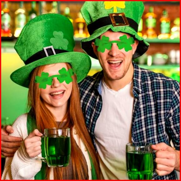 Shamrock Sunglasses Plastic Novelty Party Glasses One Size main image 6